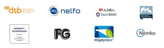 Bilde av logoer til godkjenninger i Rønning Elektro 